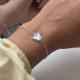 Pulseira Borboleta Madrepérola Azul Clara em Prata 925